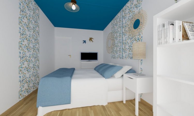 Rénovation et mise en décoration d'une chambre dans un appartement à Lyon.