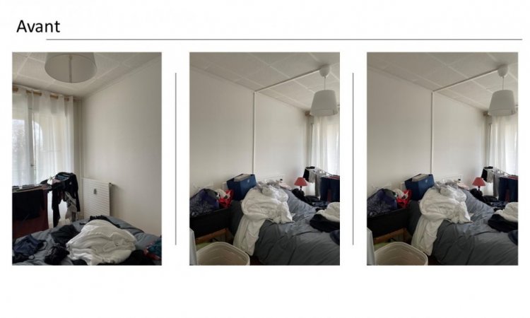 Rénovation et mise en décoration d'une chambre dans un appartement à Lyon.