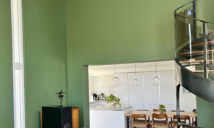 Mise en décoration d'un espace ouvert salon cuisine avec conseils de teinte couleur.
